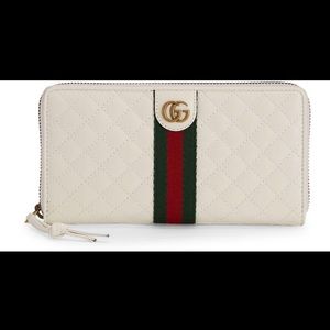 Gucci Trapuntata Zip-around Wallet with Web Detail NEW with dustbag